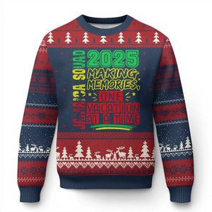 Vacation Jamaica 2025 Ugly Christmas Sweater Matching Family Jamaica Squad TS10 Navy Red Print Your Wear