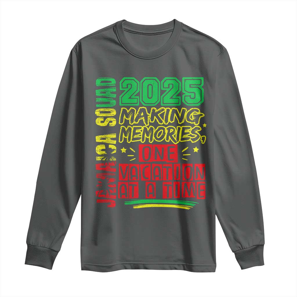 Vacation Jamaica 2025 Long Sleeve Shirt Matching Family Jamaica Squad TS10 Dark Heather Print Your Wear