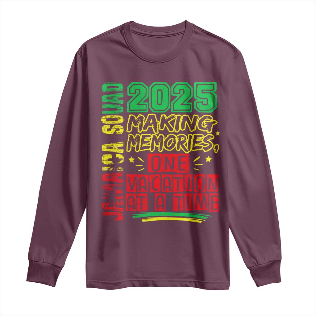Vacation Jamaica 2025 Long Sleeve Shirt Matching Family Jamaica Squad TS10 Maroon Print Your Wear