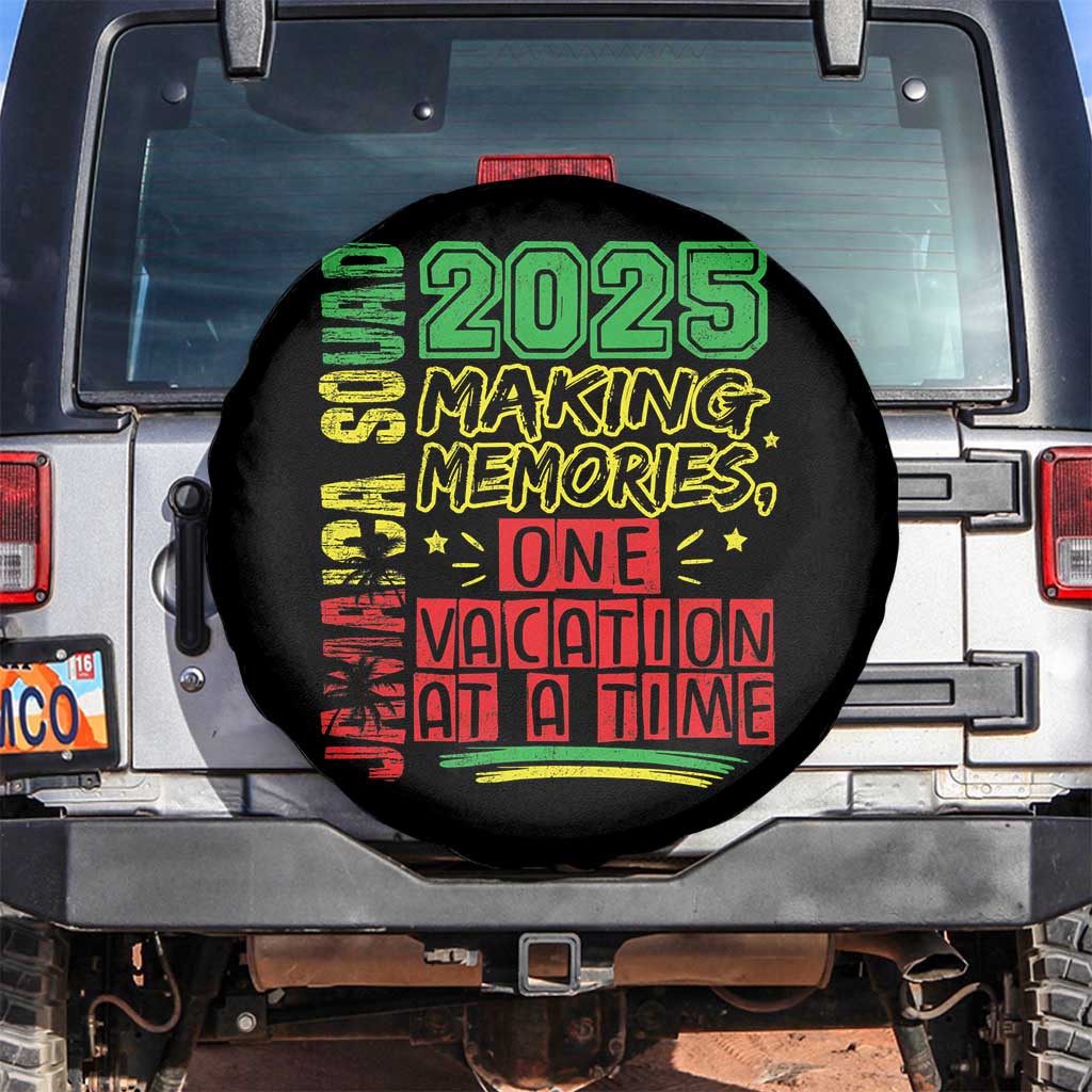Vacation Jamaica 2025 Spare Tire Cover Matching Family Jamaica Squad TS10 No hole Black Print Your Wear