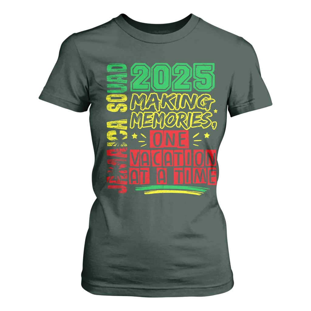 Vacation Jamaica 2025 T Shirt For Women Matching Family Jamaica Squad TS10 Dark Forest Green Print Your Wear