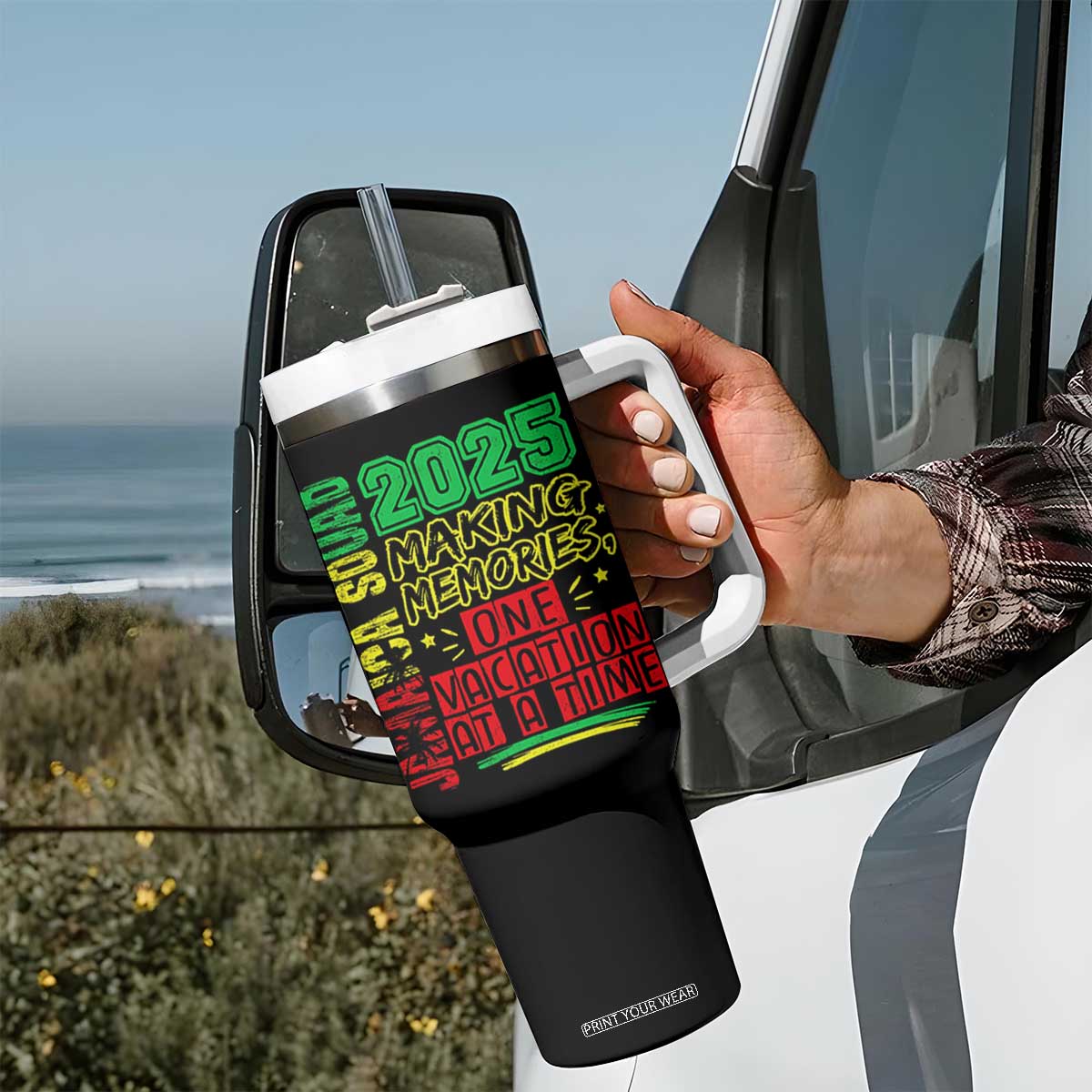 Vacation Jamaica 2025 Tumbler With Handle Matching Family Jamaica Squad TS10 Print Your Wear
