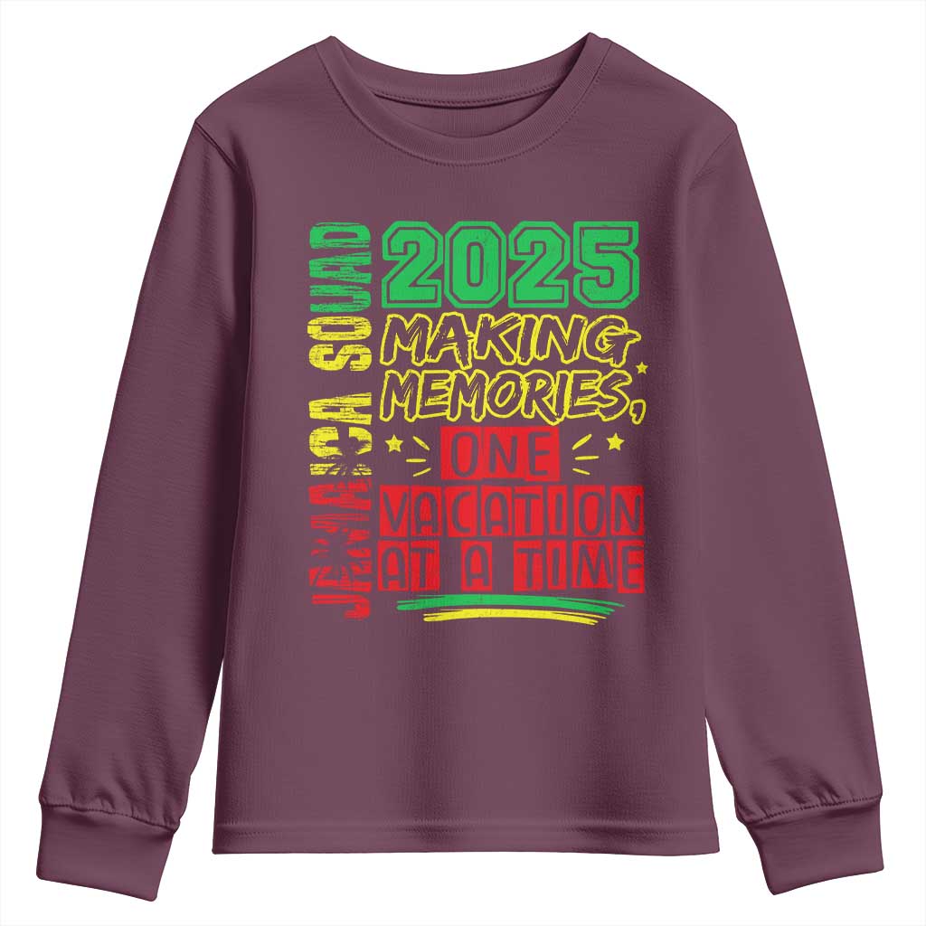 Vacation Jamaica 2025 Youth Sweatshirt Matching Family Jamaica Squad TS10 Maroon Print Your Wear