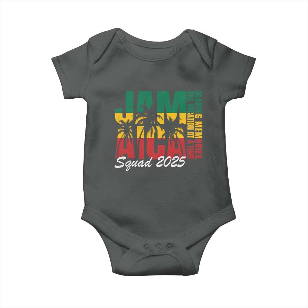 Family Vacation Jamaica 2025 Baby Onesie Matching Girls Trip Jamaica Squad TS10 Dark Heather Print Your Wear