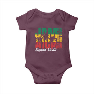 Family Vacation Jamaica 2025 Baby Onesie Matching Girls Trip Jamaica Squad TS10 Maroon Print Your Wear