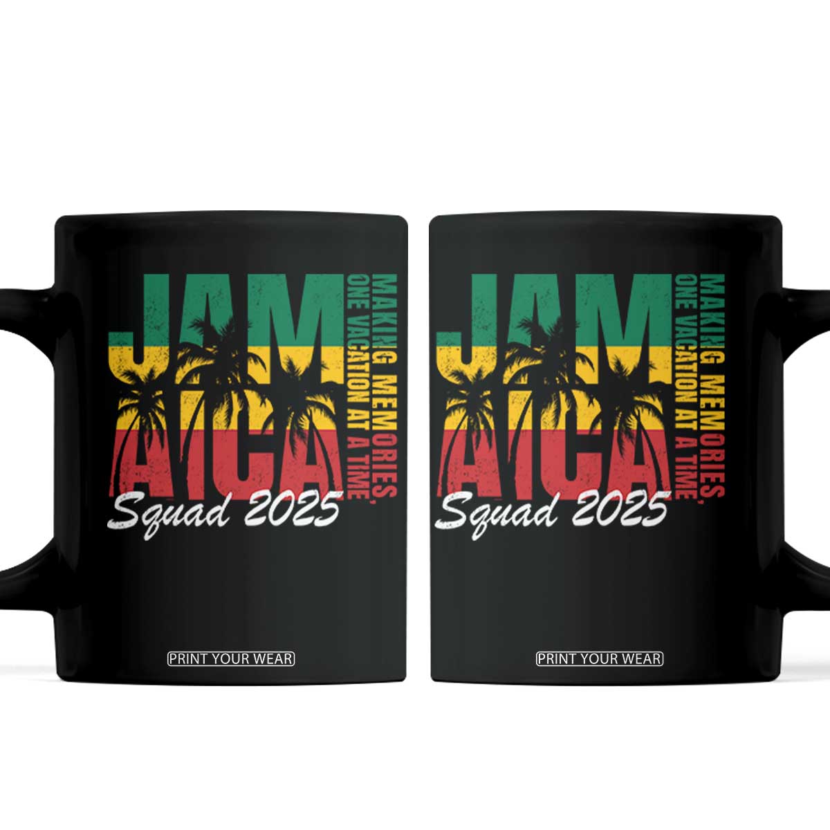 Family Vacation Jamaica 2025 Coffee Mug Matching Girls Trip Jamaica Squad TS10 Black Print Your Wear