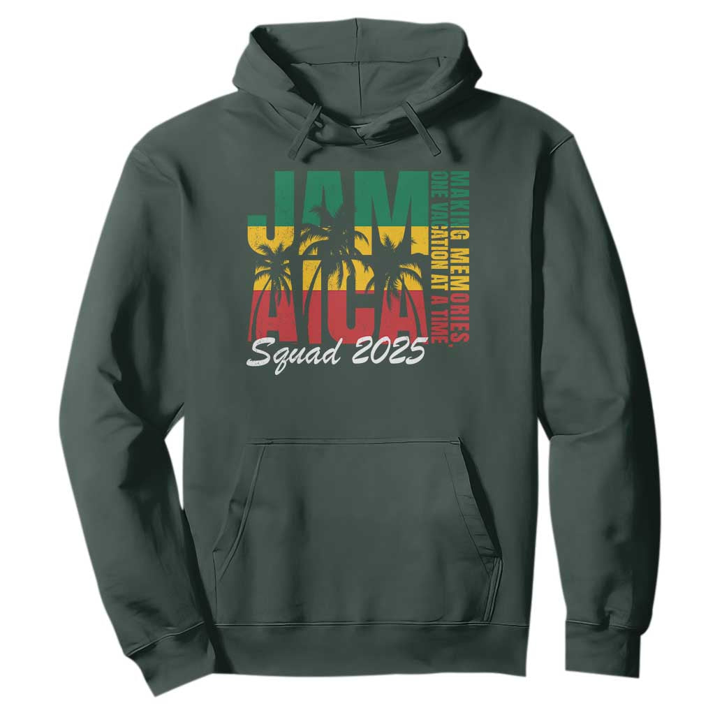 Family Vacation Jamaica 2025 Hoodie Matching Girls Trip Jamaica Squad TS10 Dark Forest Green Print Your Wear