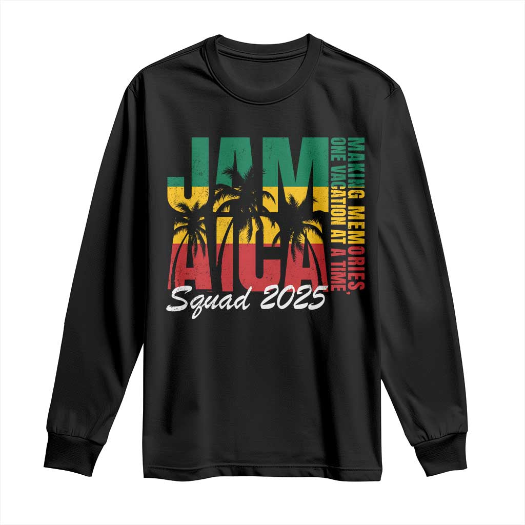 Family Vacation Jamaica 2025 Long Sleeve Shirt Matching Girls Trip Jamaica Squad TS10 Black Print Your Wear