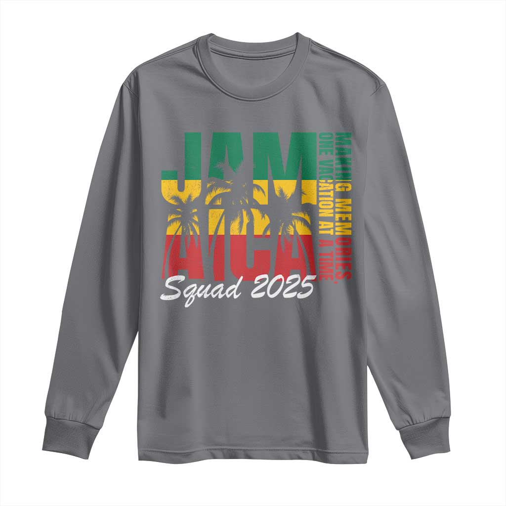 Family Vacation Jamaica 2025 Long Sleeve Shirt Matching Girls Trip Jamaica Squad TS10 Charcoal Print Your Wear