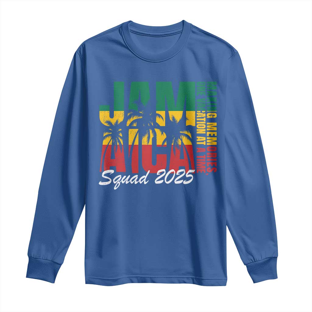 Family Vacation Jamaica 2025 Long Sleeve Shirt Matching Girls Trip Jamaica Squad TS10 Royal Blue Print Your Wear