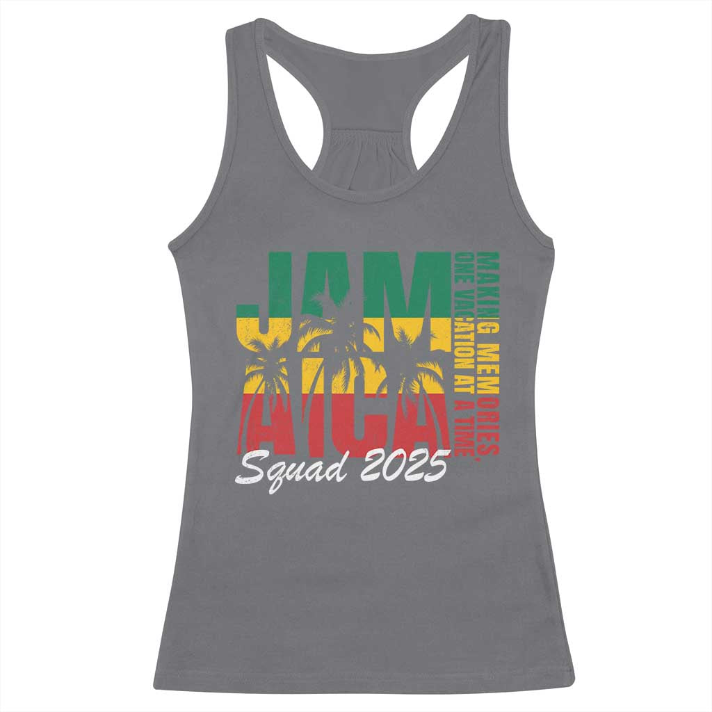 Family Vacation Jamaica 2025 Racerback Tank Top Matching Girls Trip Jamaica Squad TS10 Charcoal Print Your Wear