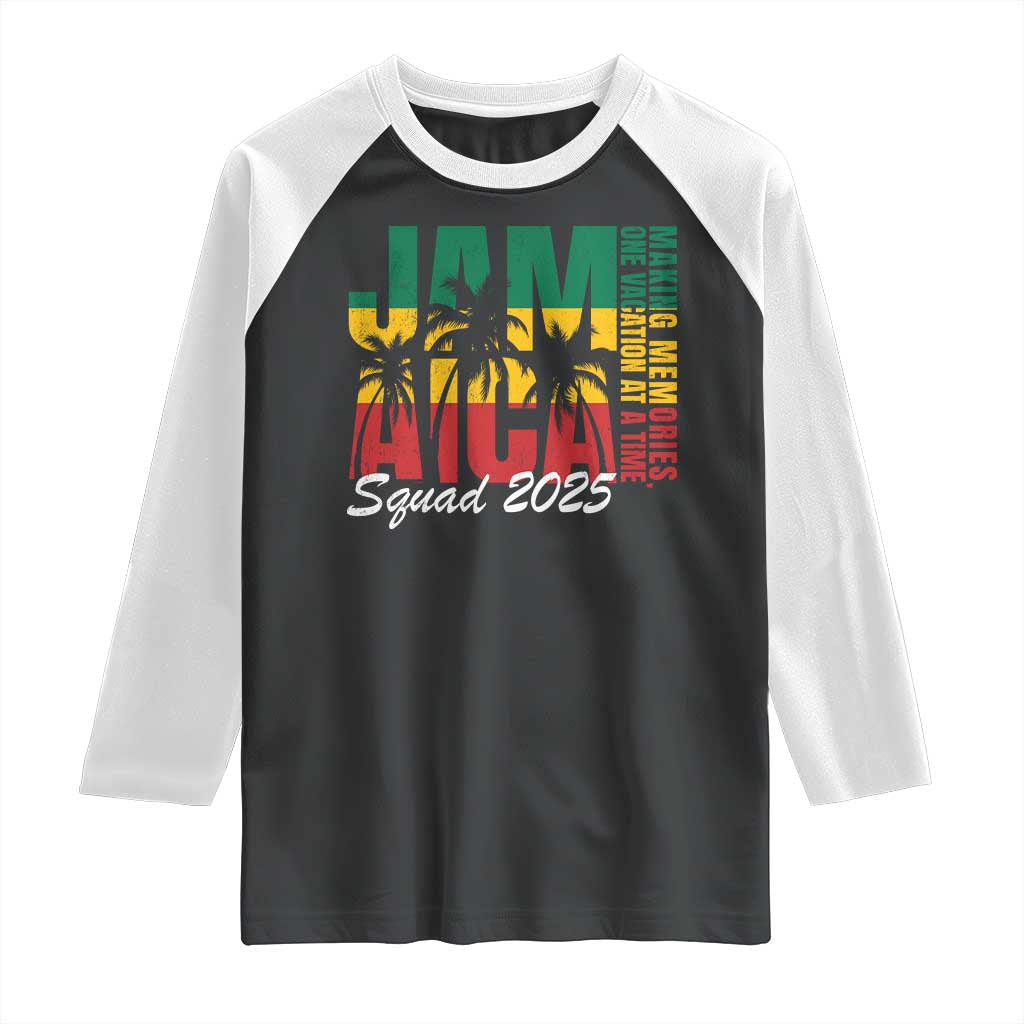 Family Vacation Jamaica 2025 Raglan Shirt Matching Girls Trip Jamaica Squad TS10 Black White Print Your Wear