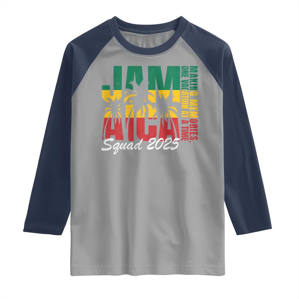 Family Vacation Jamaica 2025 Raglan Shirt Matching Girls Trip Jamaica Squad TS10 Sport Gray Navy Print Your Wear