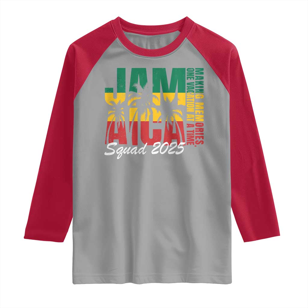 Family Vacation Jamaica 2025 Raglan Shirt Matching Girls Trip Jamaica Squad TS10 Sport Gray Red Print Your Wear