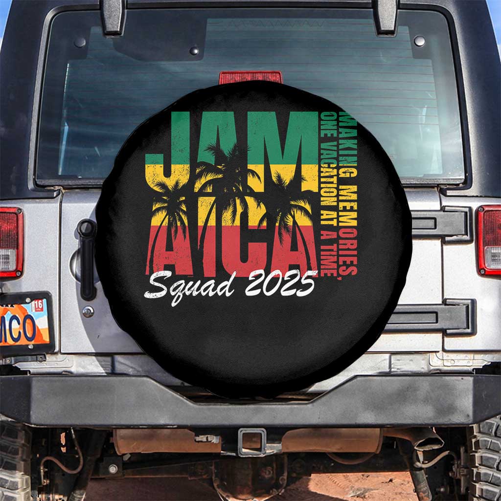 Family Vacation Jamaica 2025 Spare Tire Cover Matching Girls Trip Jamaica Squad TS10 No hole Black Print Your Wear