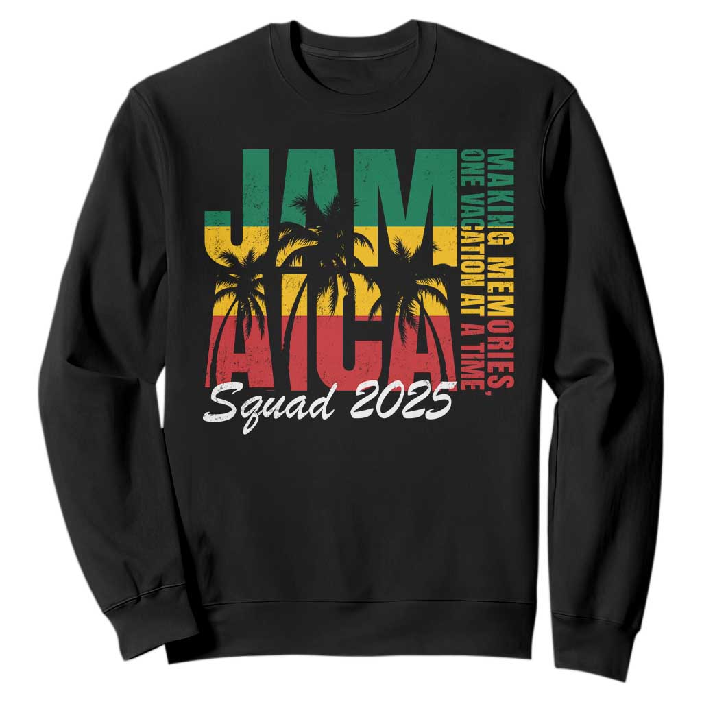 Family Vacation Jamaica 2025 Sweatshirt Matching Girls Trip Jamaica Squad TS10 Black Print Your Wear