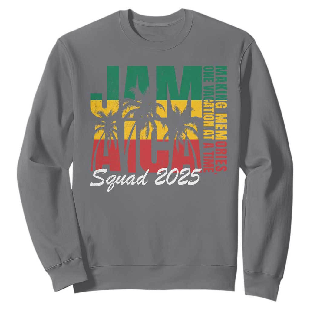 Family Vacation Jamaica 2025 Sweatshirt Matching Girls Trip Jamaica Squad TS10 Charcoal Print Your Wear