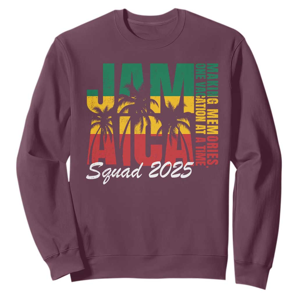 Family Vacation Jamaica 2025 Sweatshirt Matching Girls Trip Jamaica Squad TS10 Maroon Print Your Wear