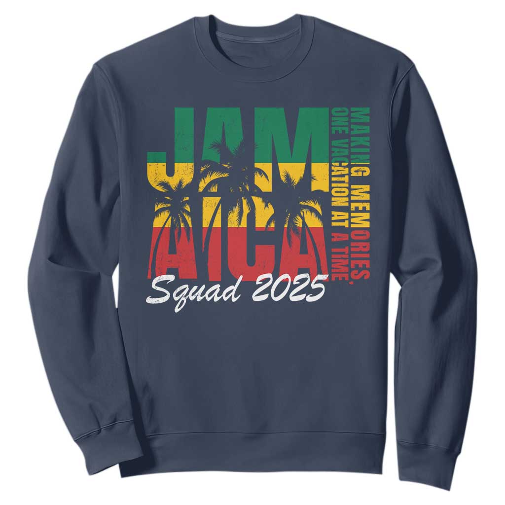 Family Vacation Jamaica 2025 Sweatshirt Matching Girls Trip Jamaica Squad TS10 Navy Print Your Wear