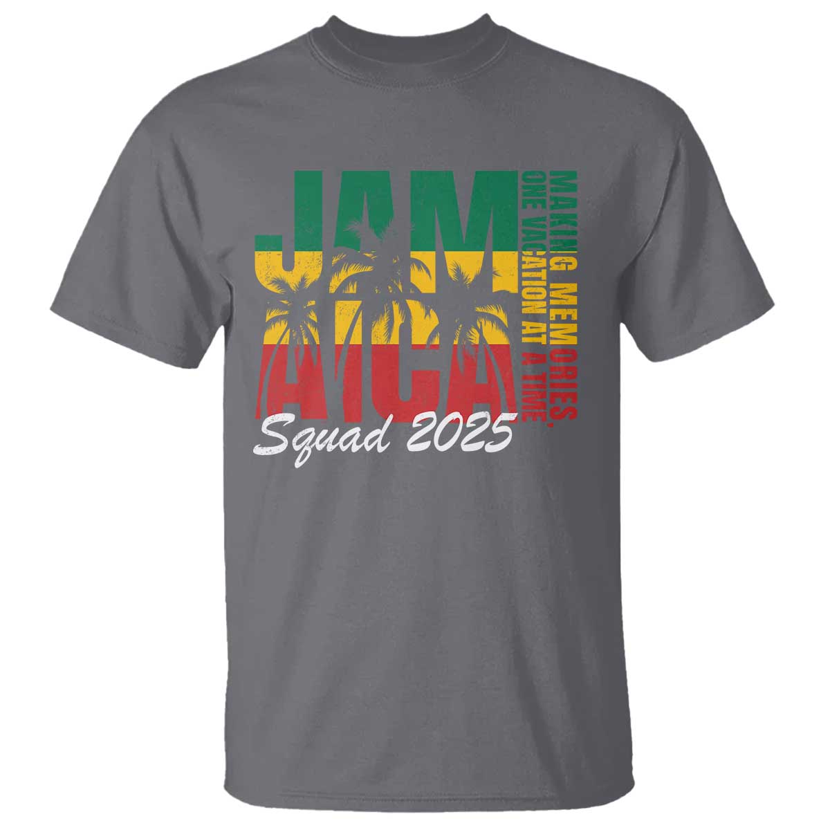Family Vacation Jamaica 2025 T Shirt Matching Girls Trip Jamaica Squad TS10 Charcoal Print Your Wear