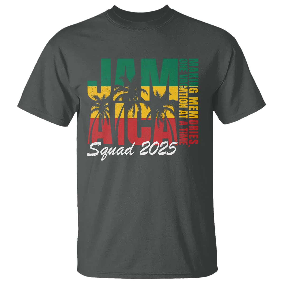 Family Vacation Jamaica 2025 T Shirt Matching Girls Trip Jamaica Squad TS10 Dark Heather Print Your Wear