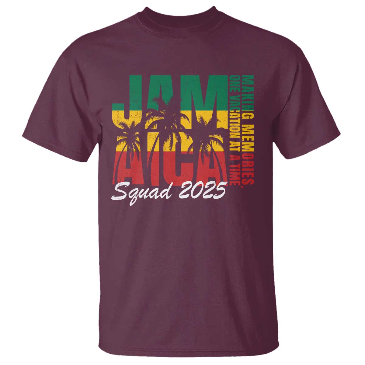 Family Vacation Jamaica 2025 T Shirt Matching Girls Trip Jamaica Squad TS10 Maroon Print Your Wear