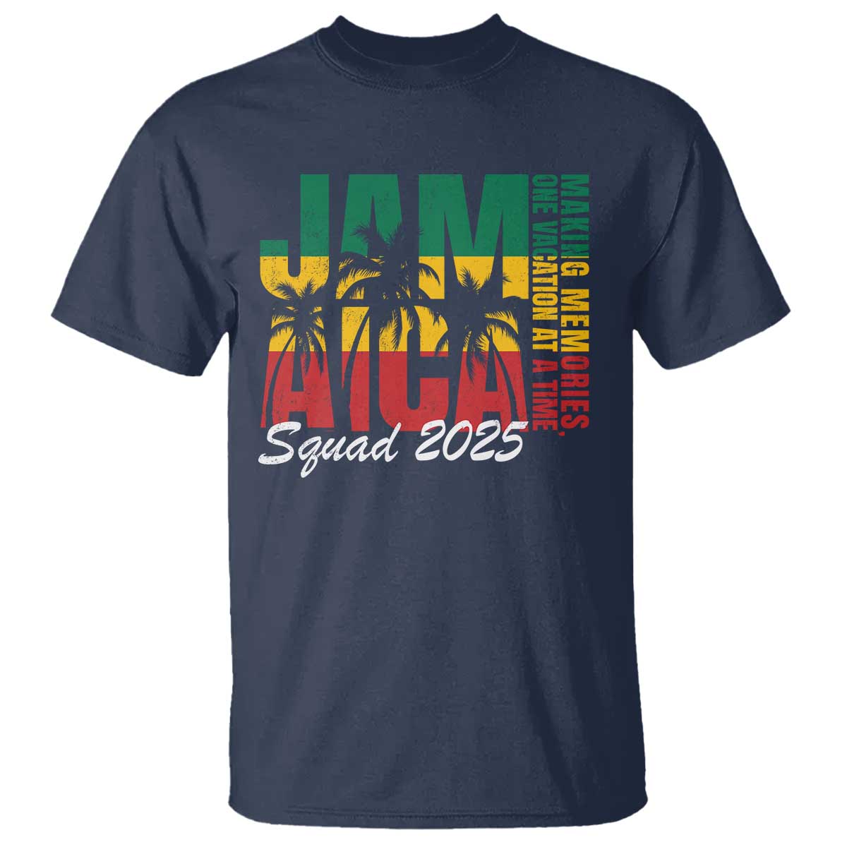 Family Vacation Jamaica 2025 T Shirt Matching Girls Trip Jamaica Squad TS10 Navy Print Your Wear