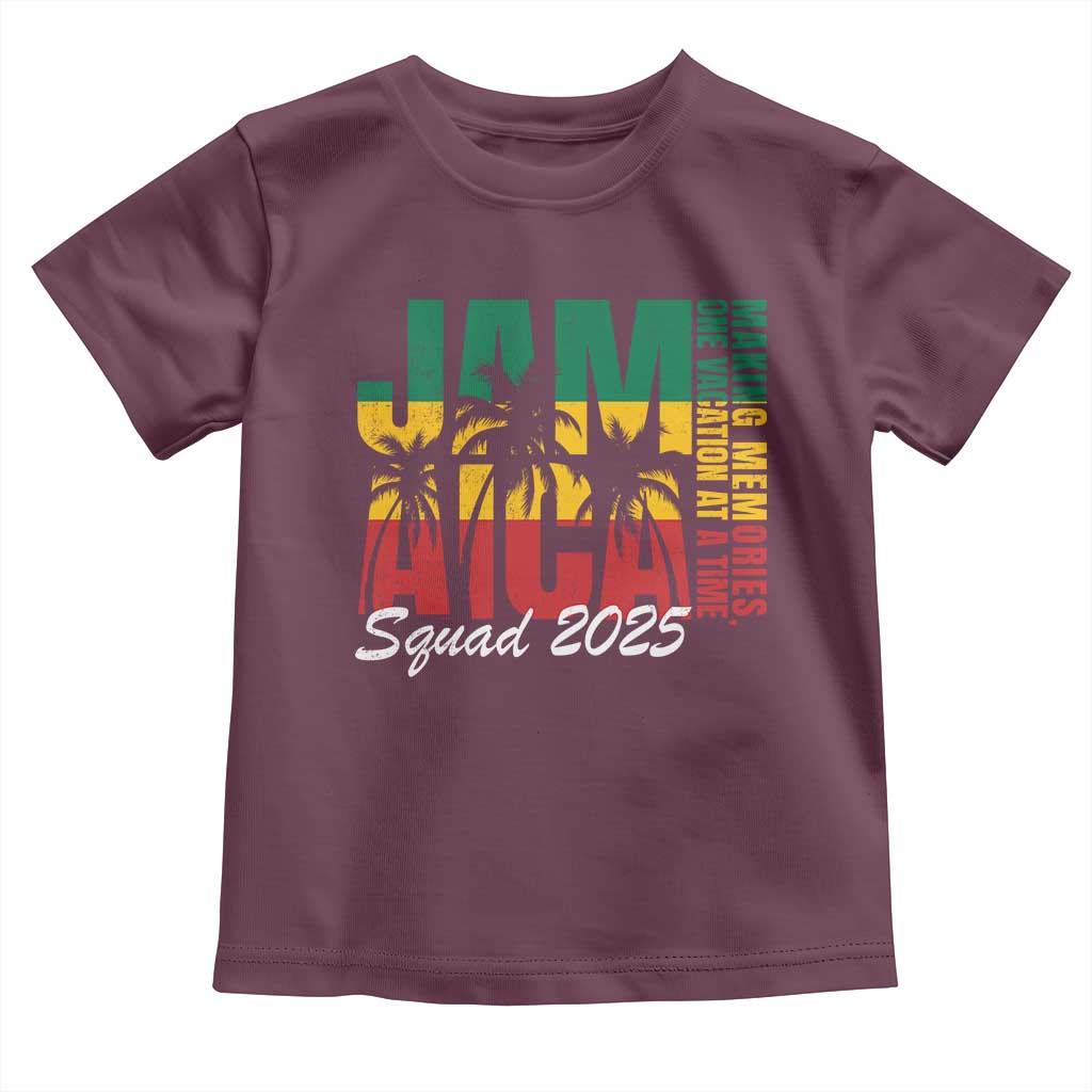 Family Vacation Jamaica 2025 Toddler T Shirt Matching Girls Trip Jamaica Squad TS10 Maroon Print Your Wear
