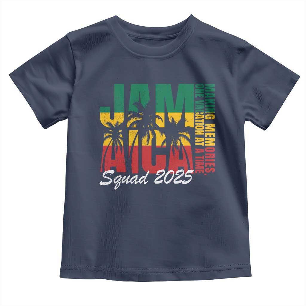Family Vacation Jamaica 2025 Toddler T Shirt Matching Girls Trip Jamaica Squad TS10 Navy Print Your Wear