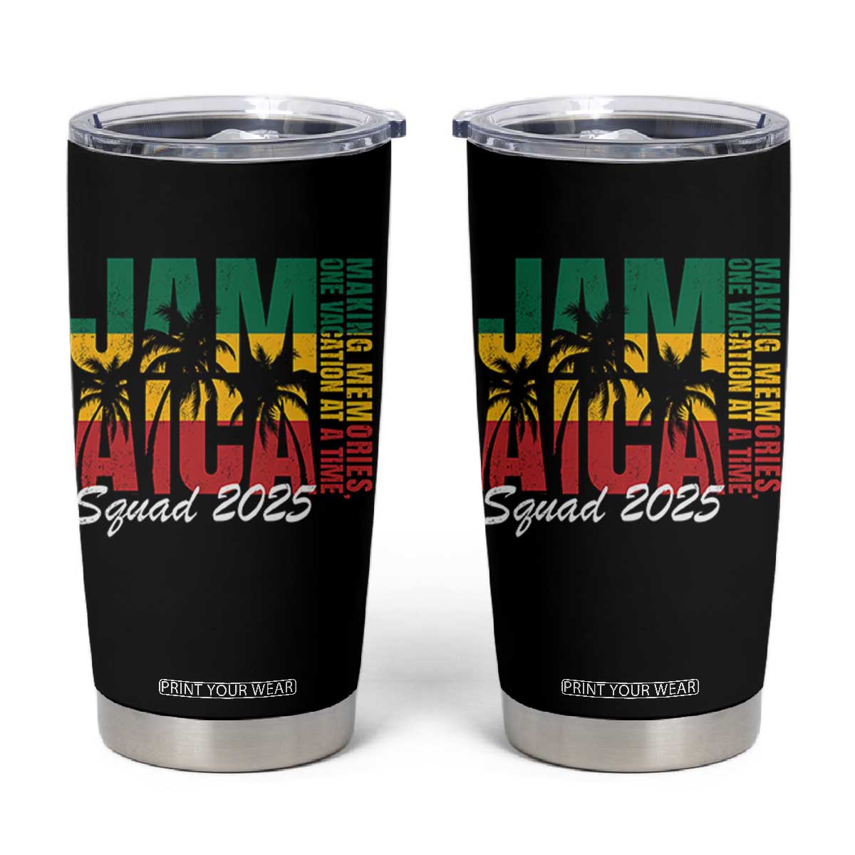 Family Vacation Jamaica 2025 Tumbler Cup Matching Girls Trip Jamaica Squad TS10 Black Print Your Wear