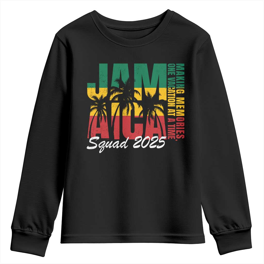 Family Vacation Jamaica 2025 Youth Sweatshirt Matching Girls Trip Jamaica Squad TS10 Black Print Your Wear