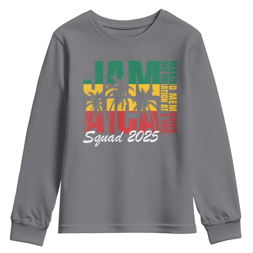 Family Vacation Jamaica 2025 Youth Sweatshirt Matching Girls Trip Jamaica Squad TS10 Charcoal Print Your Wear