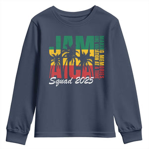 Family Vacation Jamaica 2025 Youth Sweatshirt Matching Girls Trip Jamaica Squad TS10 Navy Print Your Wear