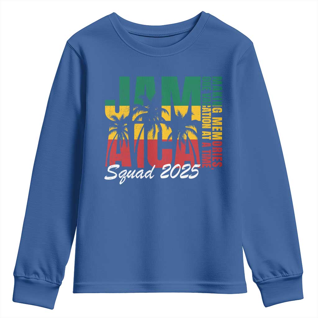 Family Vacation Jamaica 2025 Youth Sweatshirt Matching Girls Trip Jamaica Squad TS10 Royal Blue Print Your Wear