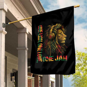 One Love Rasta Lion Garden Flag Rastafari Reggae Jamaica Roots Lion of Judah Dreadlocks TS10 Print Your Wear
