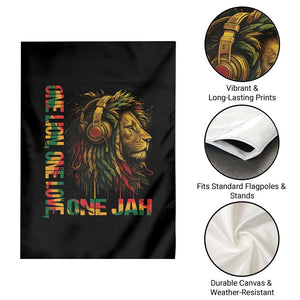 One Love Rasta Lion Garden Flag Rastafari Reggae Jamaica Roots Lion of Judah Dreadlocks TS10 Print Your Wear
