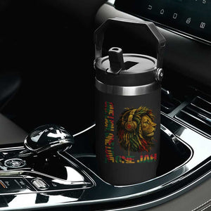 One Love Rasta Lion Flip Straw Tumbler Rastafari Reggae Jamaica Roots Lion of Judah Dreadlocks TS10 Print Your Wear