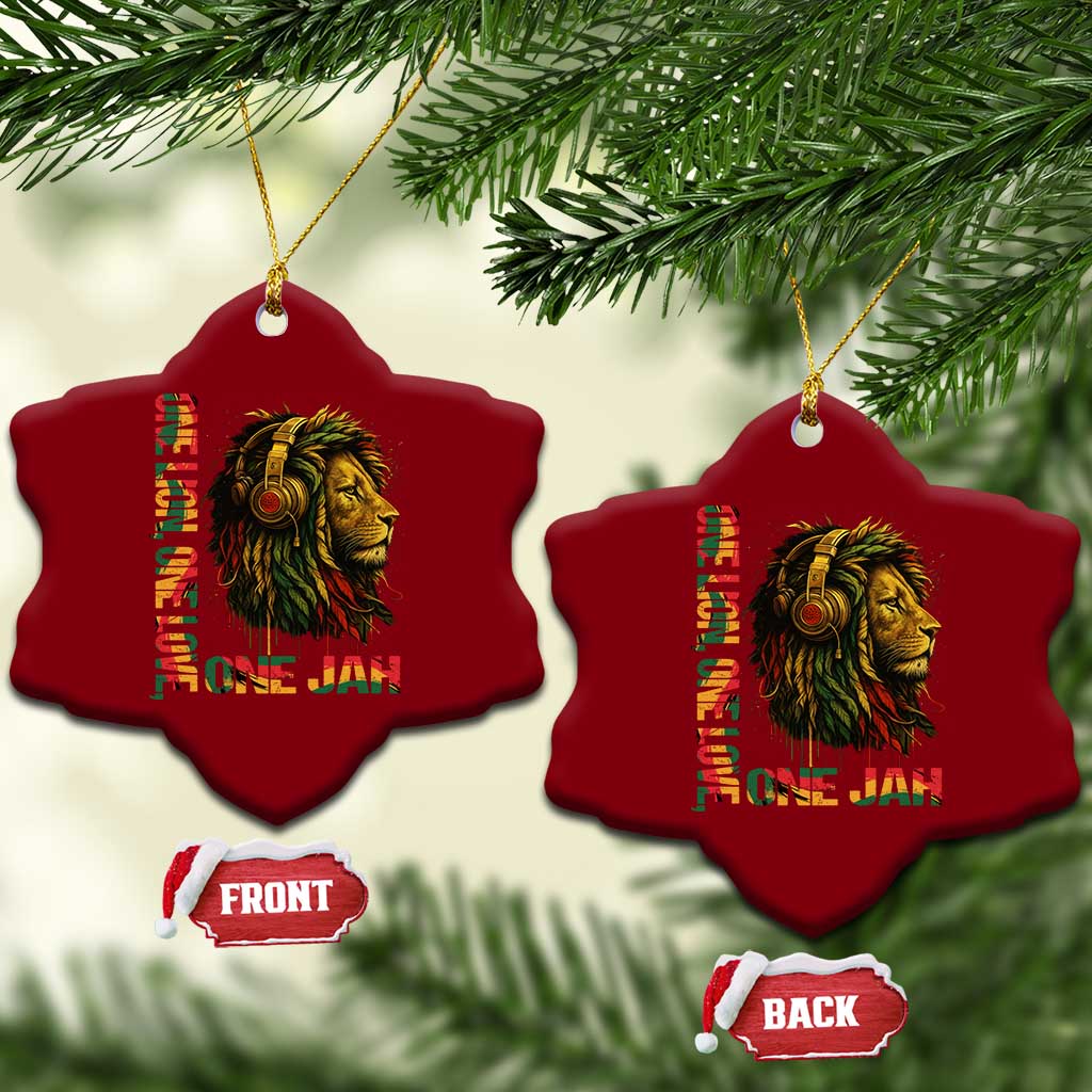 One Love Rasta Lion Ceramic Ornament Rastafari Reggae Jamaica Roots Lion of Judah Dreadlocks TS10 Print Your Wear
