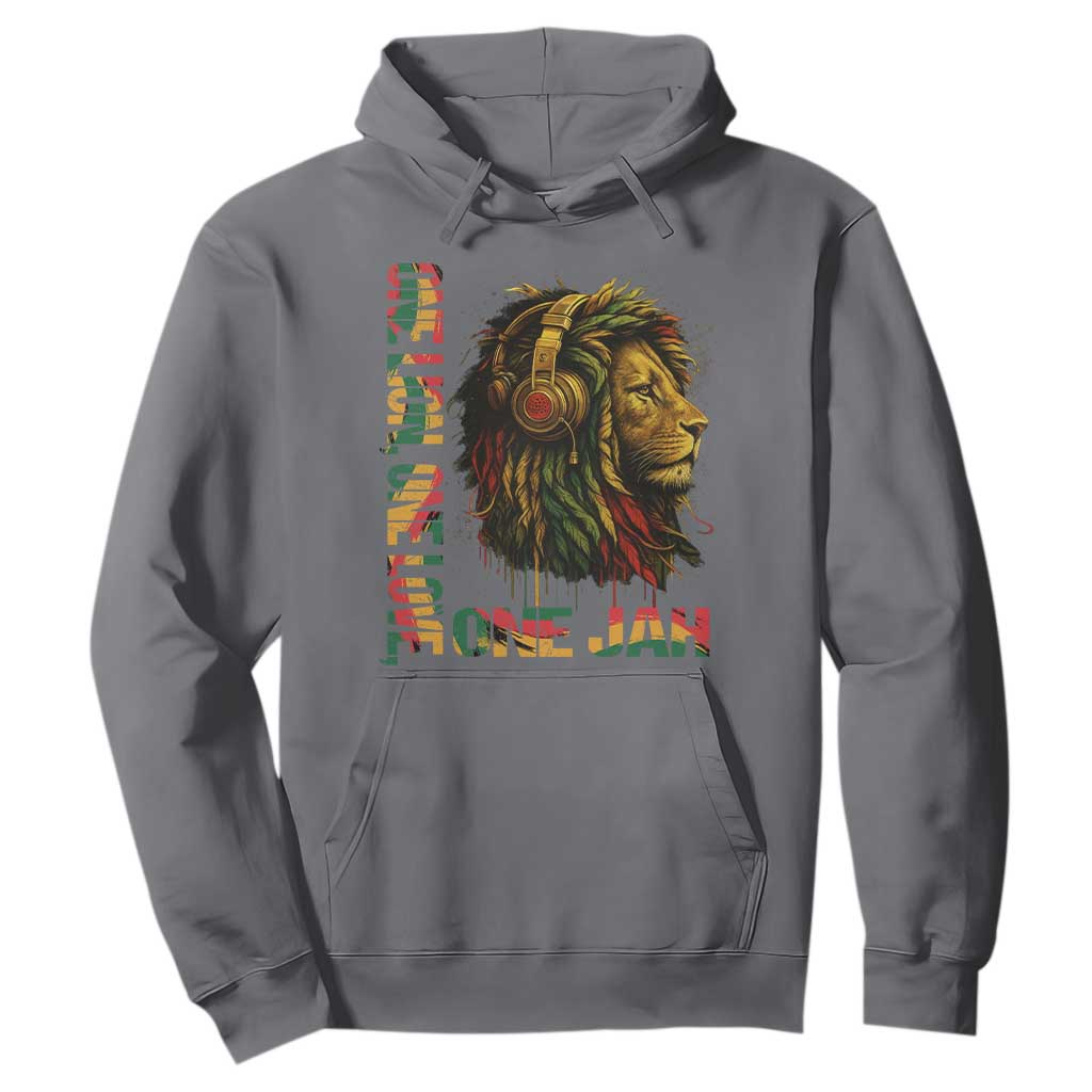 One Love Rasta Lion Hoodie Rastafari Reggae Jamaica Roots Lion of Judah Dreadlocks TS10 Charcoal Print Your Wear