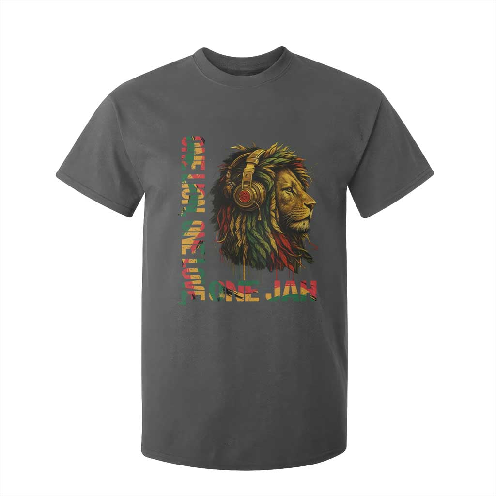 One Love Rasta Lion T Shirt For Kid Rastafari Reggae Jamaica Roots Lion of Judah Dreadlocks TS10 Dark Heather Print Your Wear