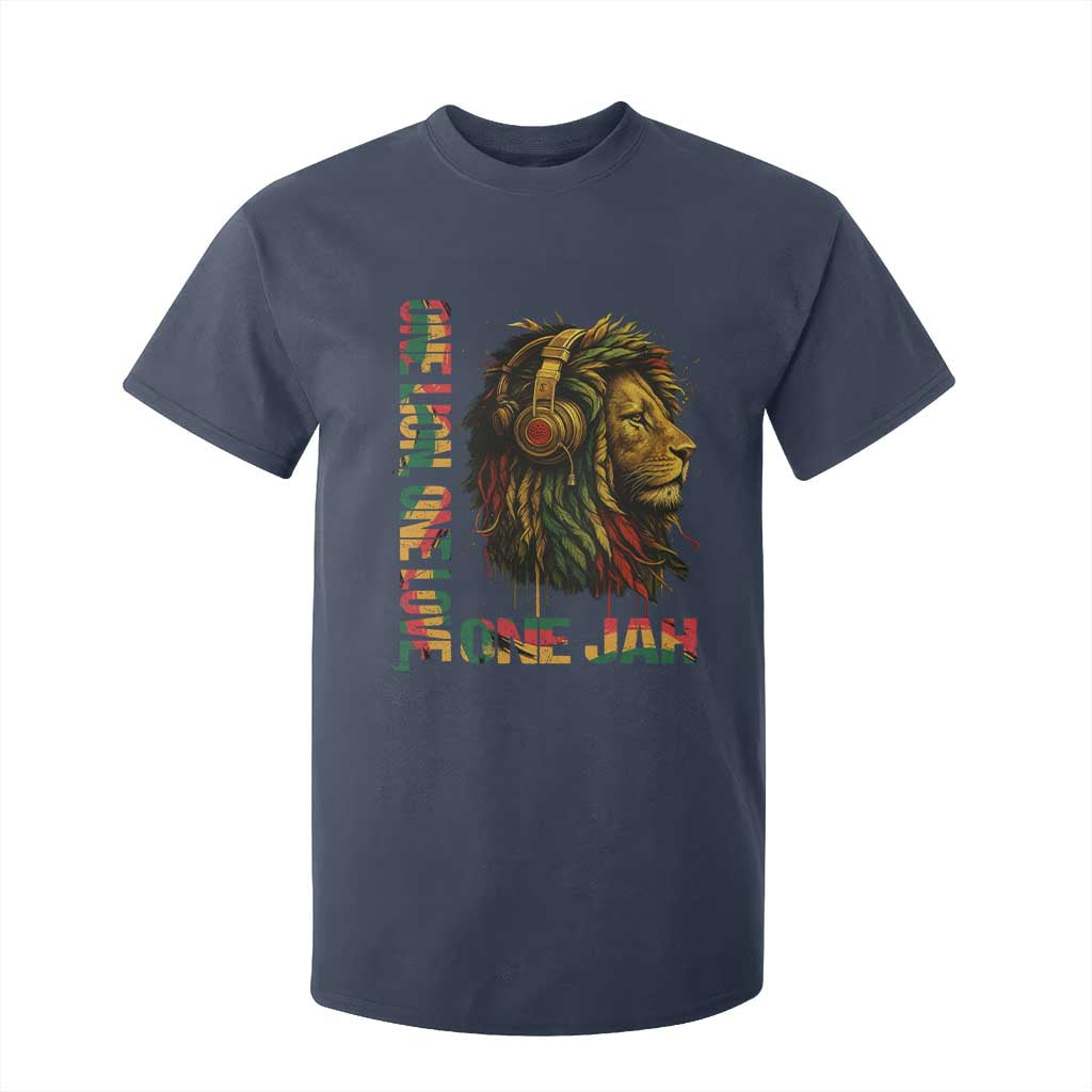 One Love Rasta Lion T Shirt For Kid Rastafari Reggae Jamaica Roots Lion of Judah Dreadlocks TS10 Navy Print Your Wear