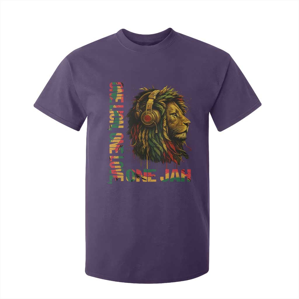 One Love Rasta Lion T Shirt For Kid Rastafari Reggae Jamaica Roots Lion of Judah Dreadlocks TS10 Purple Print Your Wear