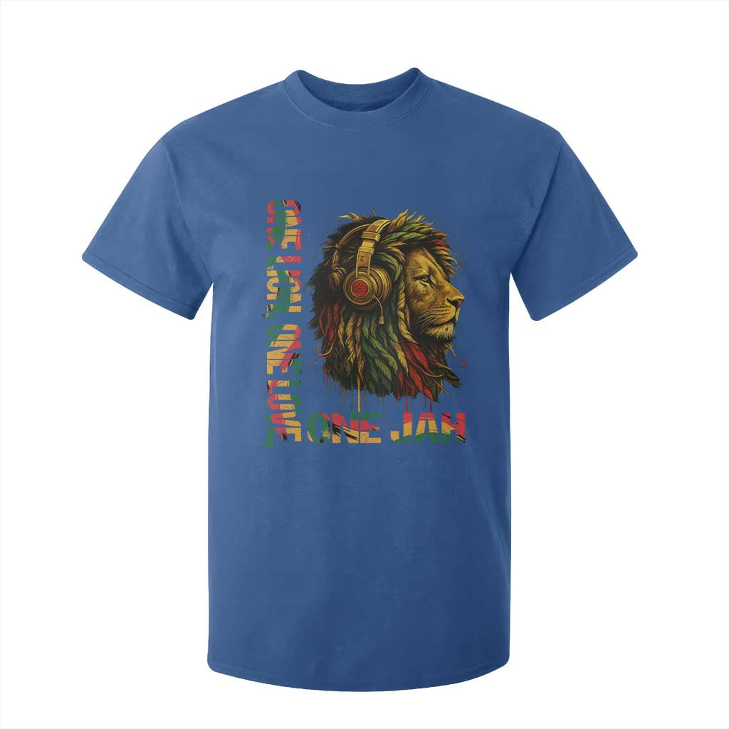 One Love Rasta Lion T Shirt For Kid Rastafari Reggae Jamaica Roots Lion of Judah Dreadlocks TS10 Royal Blue Print Your Wear