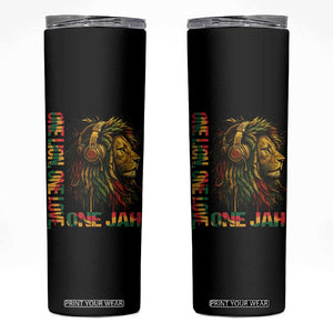 One Love Rasta Lion Skinny Tumbler Rastafari Reggae Jamaica Roots Lion of Judah Dreadlocks TS10 Black Print Your Wear