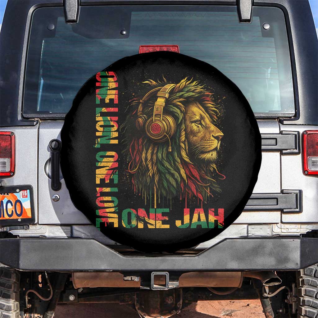 One Love Rasta Lion Spare Tire Cover Rastafari Reggae Jamaica Roots Lion of Judah Dreadlocks TS10 No hole Black Print Your Wear