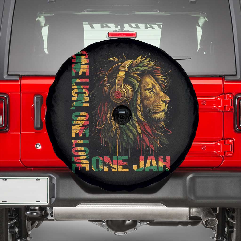 One Love Rasta Lion Spare Tire Cover Rastafari Reggae Jamaica Roots Lion of Judah Dreadlocks TS10 Black Print Your Wear