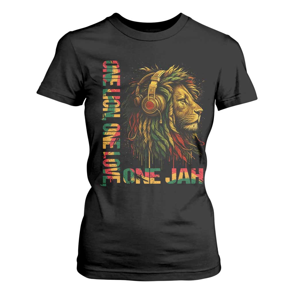 One Love Rasta Lion T Shirt For Women Rastafari Reggae Jamaica Roots Lion of Judah Dreadlocks TS10 Black Print Your Wear