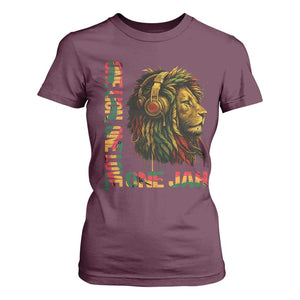 One Love Rasta Lion T Shirt For Women Rastafari Reggae Jamaica Roots Lion of Judah Dreadlocks TS10 Maroon Print Your Wear