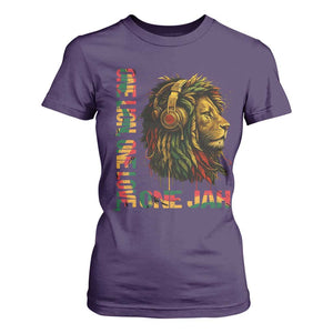 One Love Rasta Lion T Shirt For Women Rastafari Reggae Jamaica Roots Lion of Judah Dreadlocks TS10 Purple Print Your Wear
