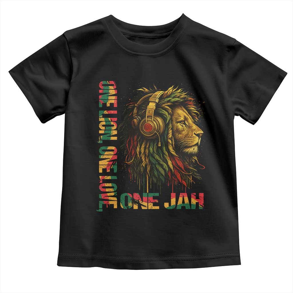 One Love Rasta Lion Toddler T Shirt Rastafari Reggae Jamaica Roots Lion of Judah Dreadlocks TS10 Black Print Your Wear